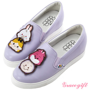 Disney collection by Grace gift☆Tsum Tsum疊疊樂懶人鞋 紫