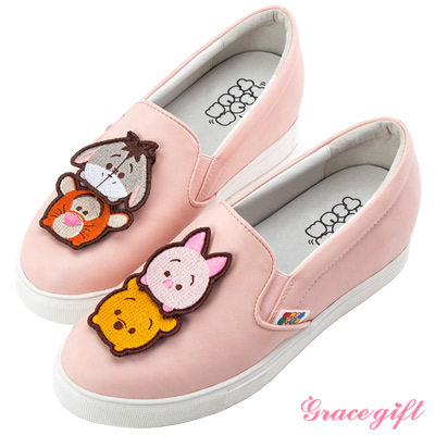 disney collection by grace gift☆tsum tsum疊疊樂懶人鞋 粉