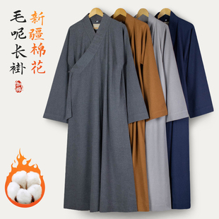 百祥秋冬季僧服毛呢料长褂男女僧人外出大褂比丘尼长衫出家人衣服