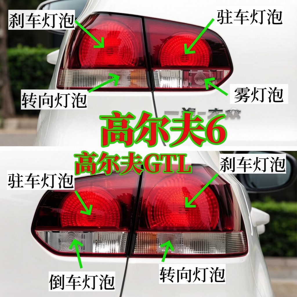 大众高尔夫6后尾灯泡高尔夫6刹车灯驻车灯泡转向灯倒车灯泡后雾灯