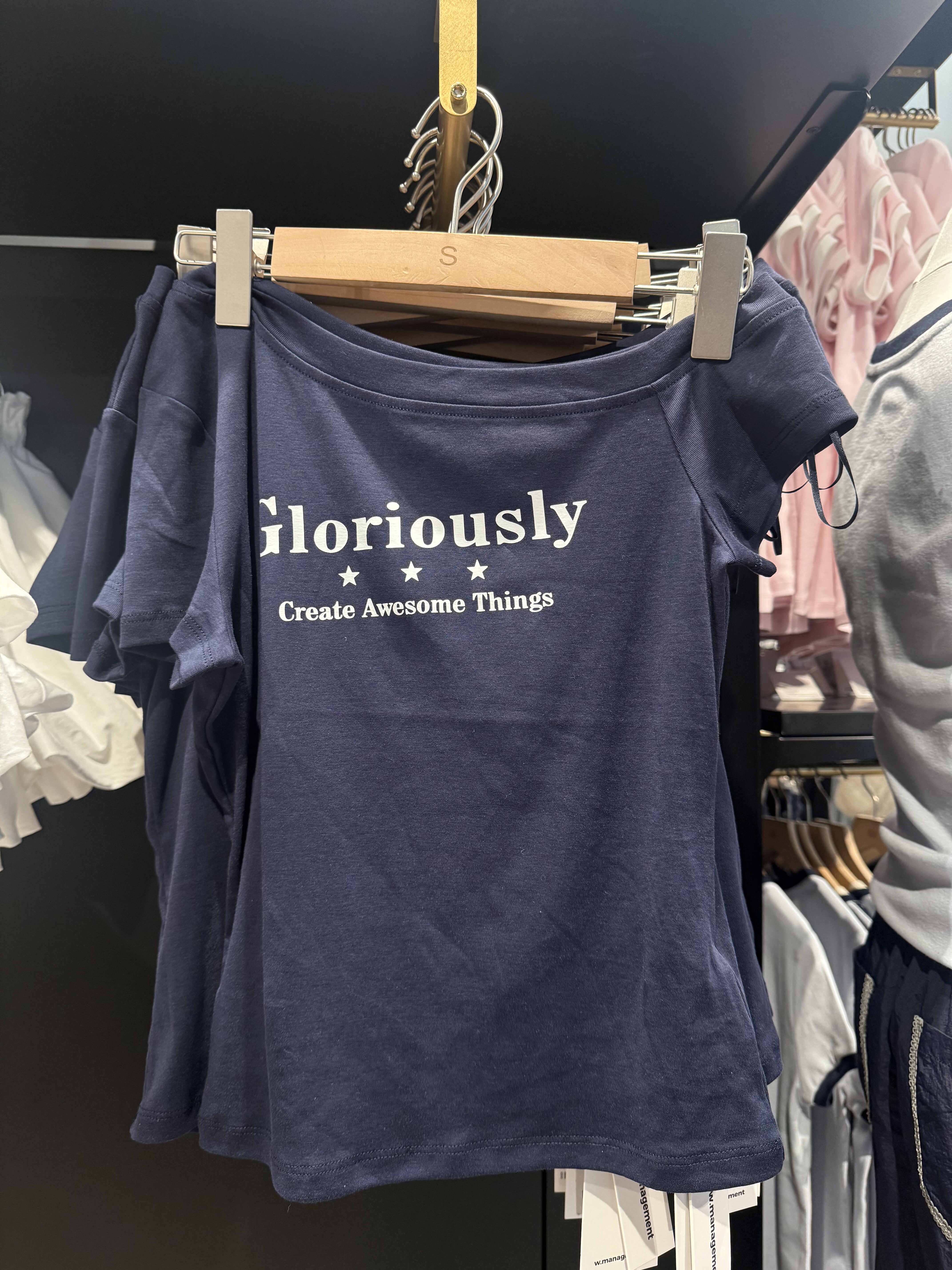 WM wmanagement国内正品代购斜肩短袖T恤不支持退换