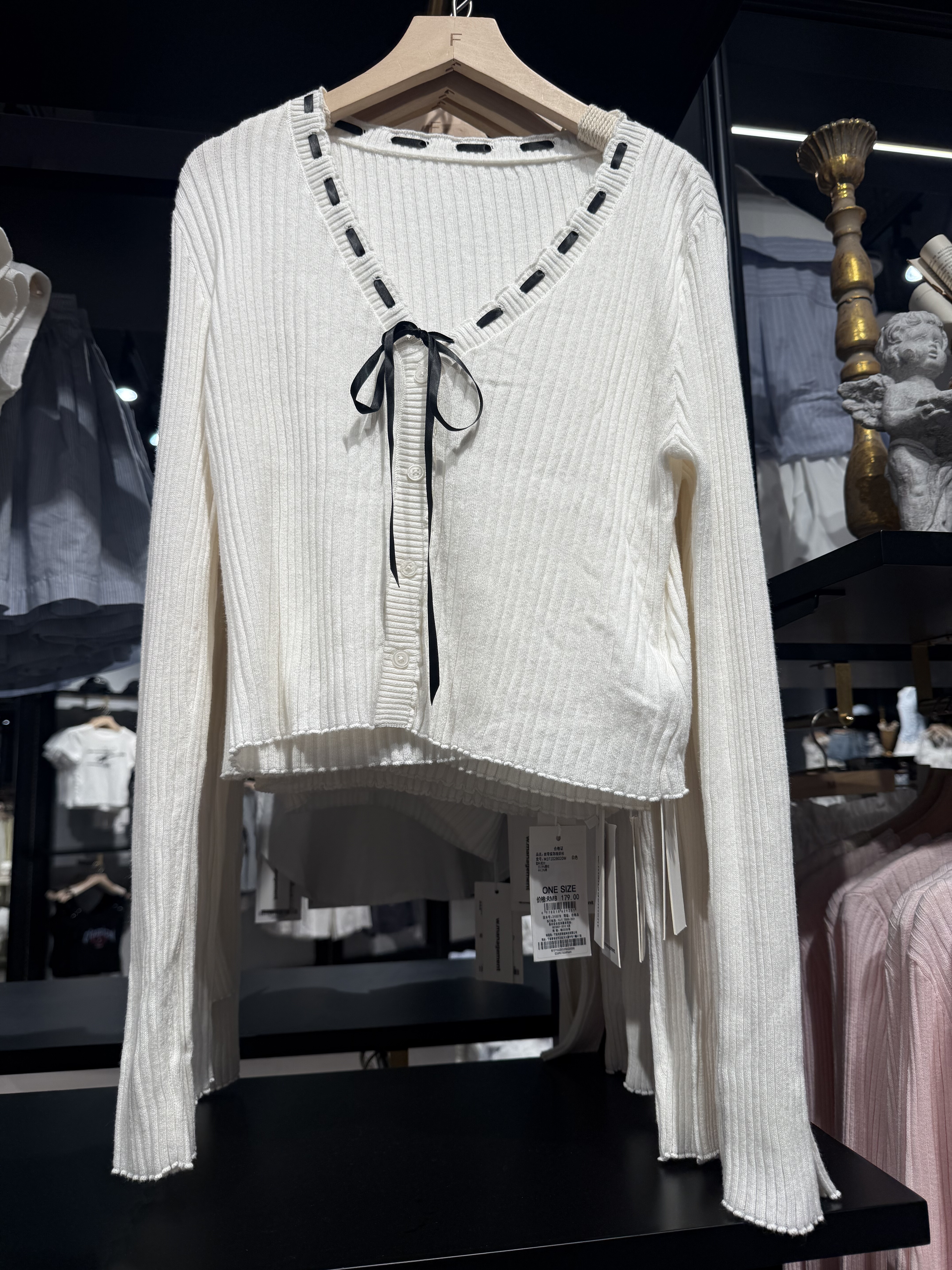 WM wmanagement国内正品代购丝带装饰线织衫不支持退换