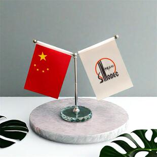 中石化车载五星红旗摆件车内汽车摆件车用水晶底座双面加厚消防旗