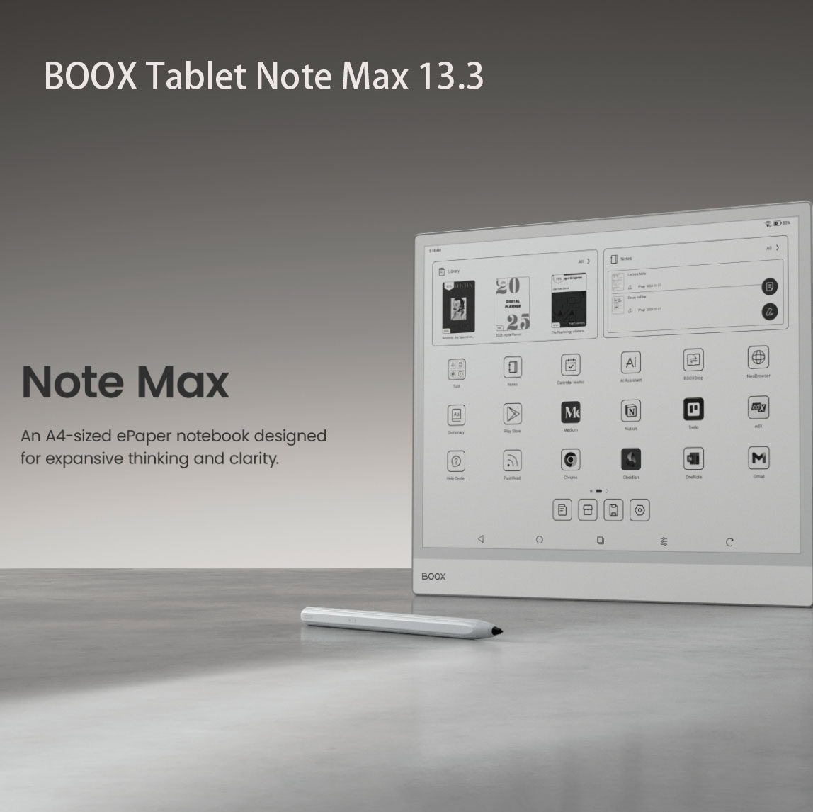 全新BOOX Tablet Note Max 13.3文石B/W墨水屏电子书海外版阅读器