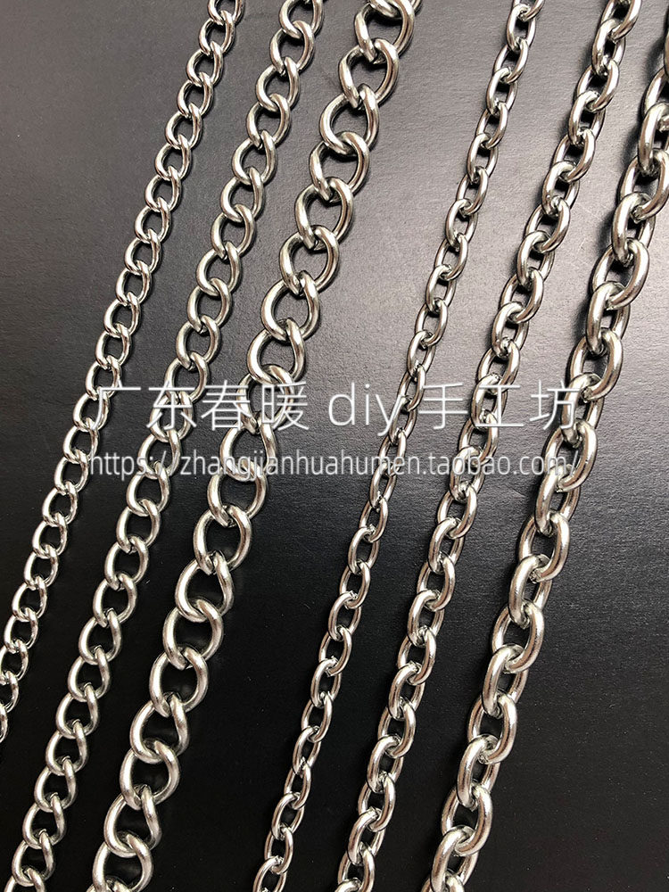 1 METER STARTING 304 STEEL TWISTED CHAIN O-SHAPED CHAIN TAG CHAIN FOUR-SECTION GRINDING CHAIN KEY CHAIN DIY ACCESSORIES HANGING CHAIN STAINLESS STEEL