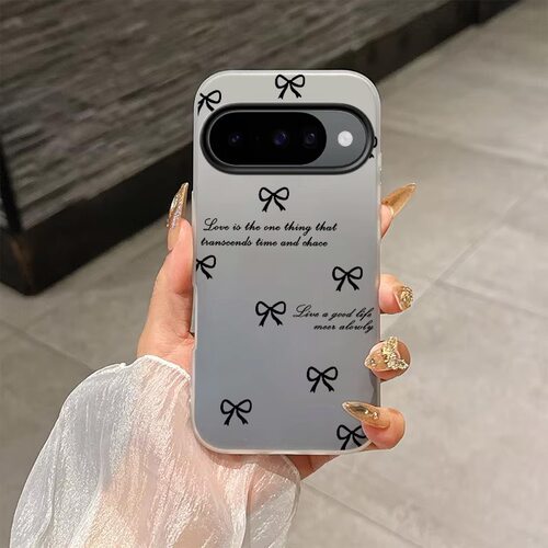 黑色蝴蝶结适用于谷歌Pixel10proXL/10pro手机壳9proXL果冻壳Google Pixel8pro保护套7pro软壳7A/8A/10/10pro