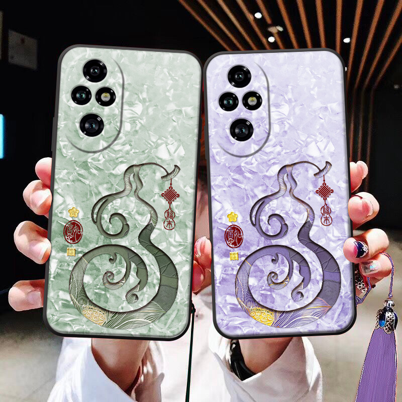 荷花葫芦适用于OPPO reno12/11/浮雕手机壳流苏find x7ultra精美r17真我realme gtneo3薄款q3软壳K11X国潮K12
