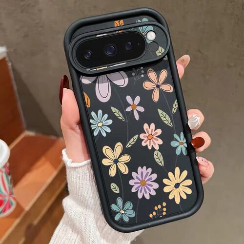 线条彩色花适用于谷歌Pixel10proXL/10pro手机壳9proXL花朵Google Pixel8pro保护套7pro简约7A/8A/10/10pro