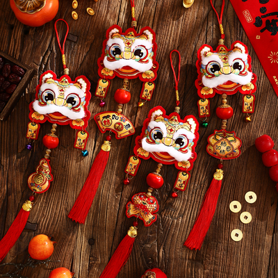 2026新年装饰挂件新春马年新款客厅场景布置大门醒狮福字过年挂饰