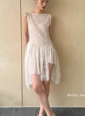 【泰国代购】设计师品牌Pleased 南法度假甜美迷你蕾丝连衣裙短裙