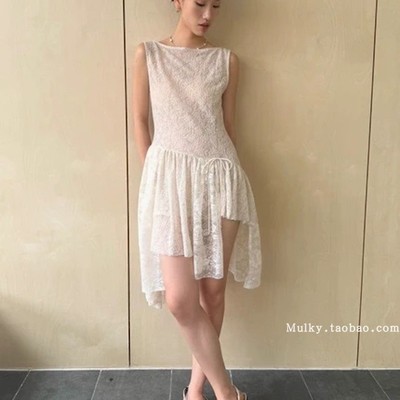 南法度假甜美迷你蕾丝连衣裙短裙