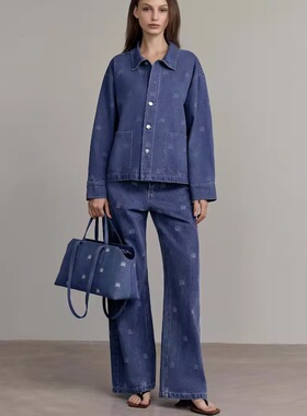 【泰国代购】设计师品牌 Wacay Orm同款牛仔logo外套长裤