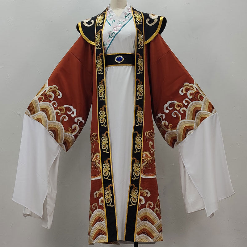 戏曲服装越剧戏服戏剧黄梅戏新款绣花将军元帅龙袍男款古装演出服
