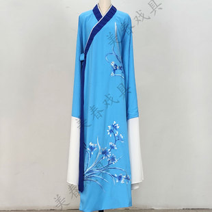 新款何文秀水仙花绣花斜领小生越剧戏服黄梅古装戏剧戏曲锡剧琼剧