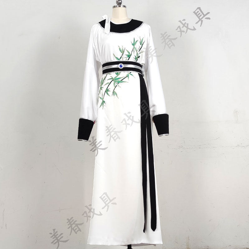 新款高档竹叶圆领小生绣花越剧戏服黄梅戏琼剧戏剧戏曲舞蹈演出服