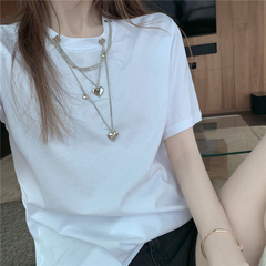 Real price Necklace decoration versatile round neck T-shirt