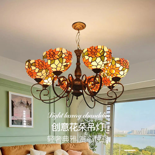 法式复古客厅吊灯中古风