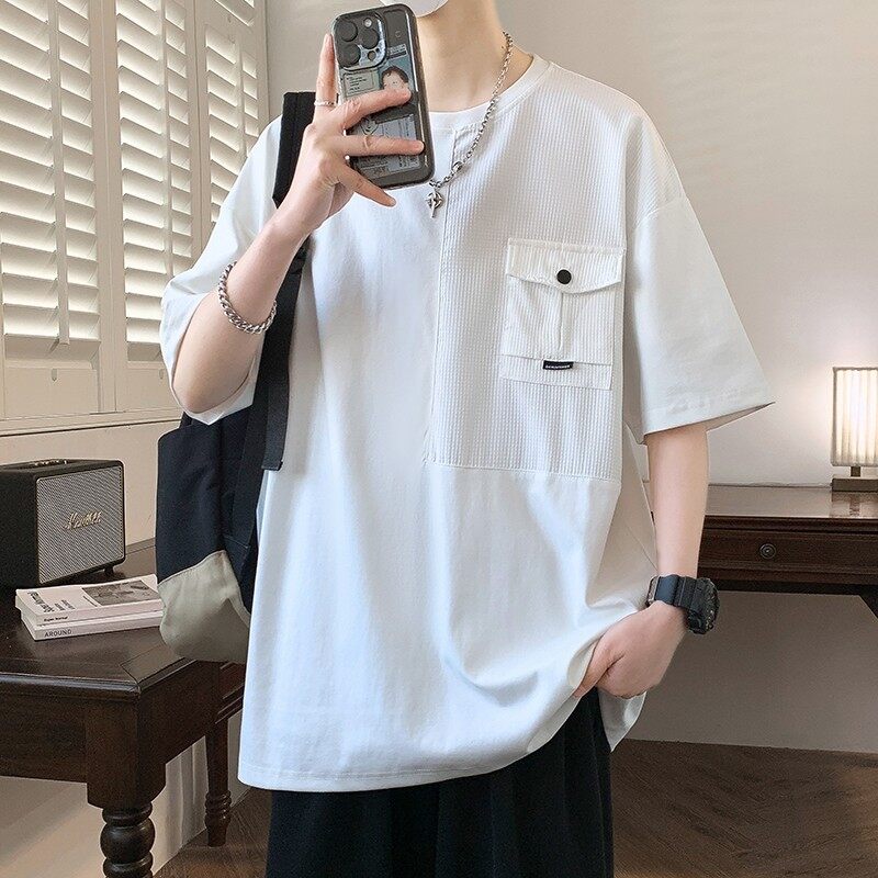 25169-特P40 夏季休闲时尚T恤男短袖打底衫青少年潮牌印花T恤图片