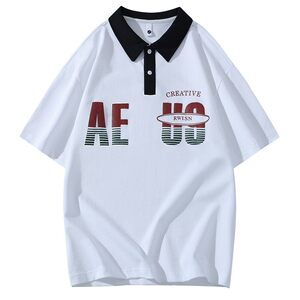 25065-特P40夏季休闲时尚T恤男短袖打底衫学生宽松翻领短袖POLO衫图片