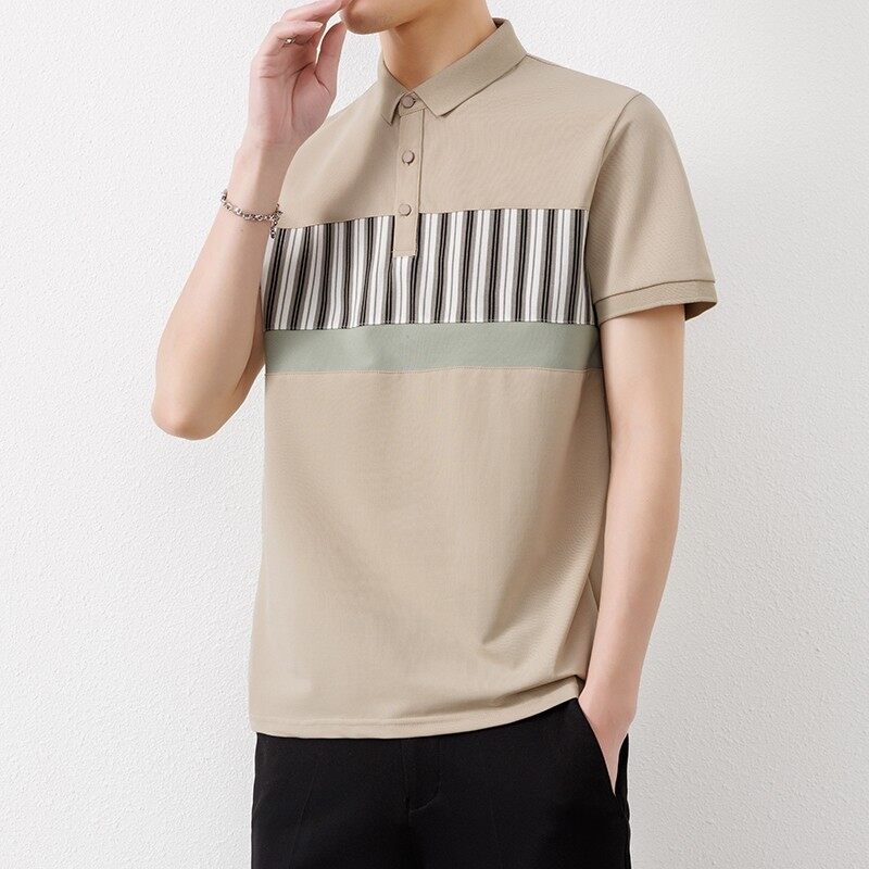 25037-特P35 夏季休闲时尚T恤男短袖打底衫休闲翻领短袖polo衫男图片