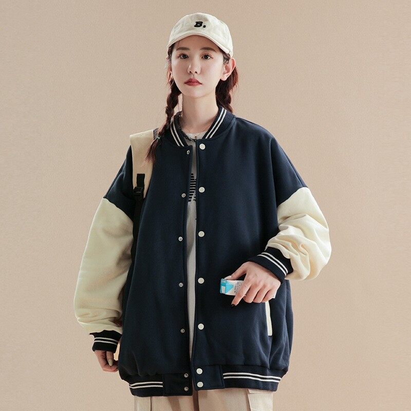 光板二开JK602特P50纯色棒球服外套男女美式复古宽松夹克,男装夹克,电商D310（原电商305）