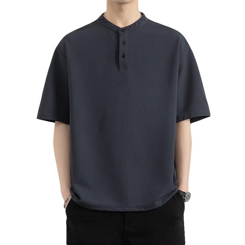 25067-特P50夏季休闲立领T恤男短袖打底衫休闲亨利领短袖polo衫男,男装T恤,电商D310（原电商305）
