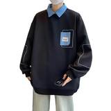 84203-P50青少年卫衣男士休闲翻领字母印花套头港风潮牌POLO衫，男装卫衣，电商D310（原电商305）