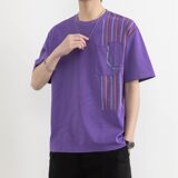 25173-特P40夏季休闲时尚T恤男短袖打底衫个性拼接撞色短袖t恤男，男装T恤，电商D310（原电商305）