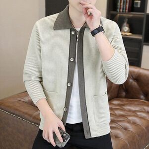84851-P80春秋季休闲毛衣外套男长袖针织衫开衫图片
