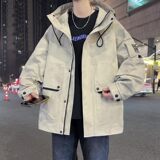 79020-P100春季休闲时尚连帽夹克男长袖工装外套，男装夹克，电商D310（原电商305）