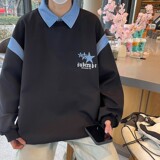 84205-P50POLO衫卫衣男潮牌宽松港风学生长袖T恤情侣装套头，男装卫衣，电商D310（原电商305）