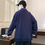 W25210-特P50衬衫领卫衣男假两件长袖T恤印花卫衣男长袖打底衫，男装卫衣，电商D310（原电商305）