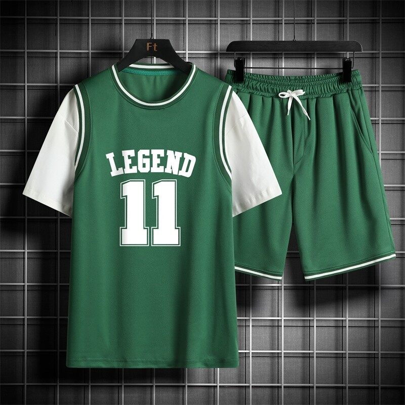 现货TZ05-P45套装男休闲运动潮牌上衣服港风嘻哈宽松短袖短裤两件，男装T恤，电商D310（原电商305）