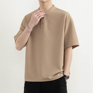 25067-特P50夏季休闲立领T恤男短袖打底衫休闲亨利领短袖polo衫男图片