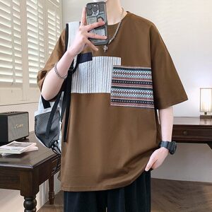 25168-特P40夏季休闲时尚T恤男短袖打底衫青少年潮牌印花T恤图片