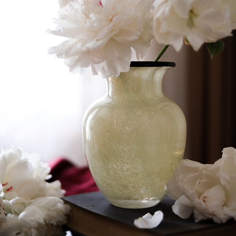 琉璃花瓶摆件客厅插花奶油风