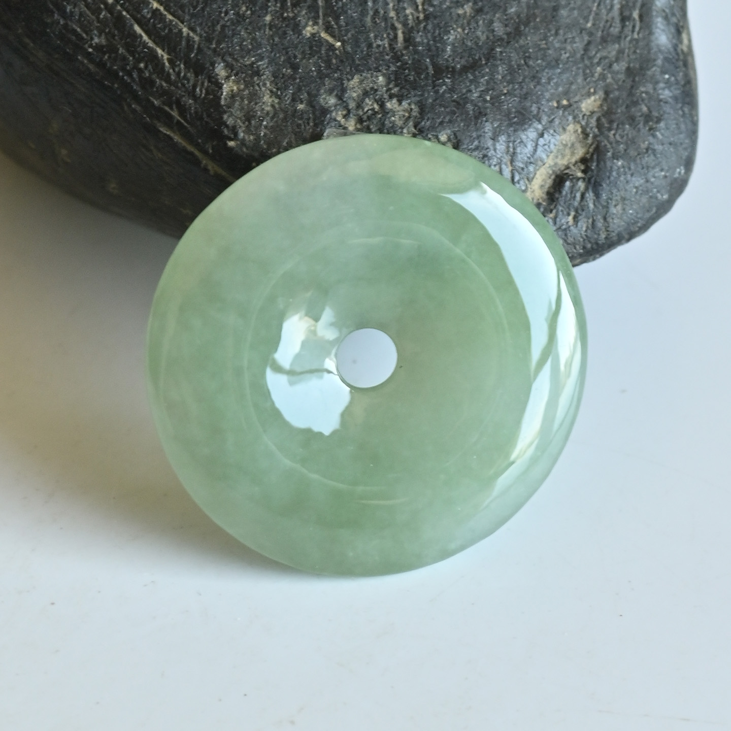 玉泰天然A货翡翠平安扣吊坠冰种满绿玉扣情侣款缅甸玉石挂件玉佩