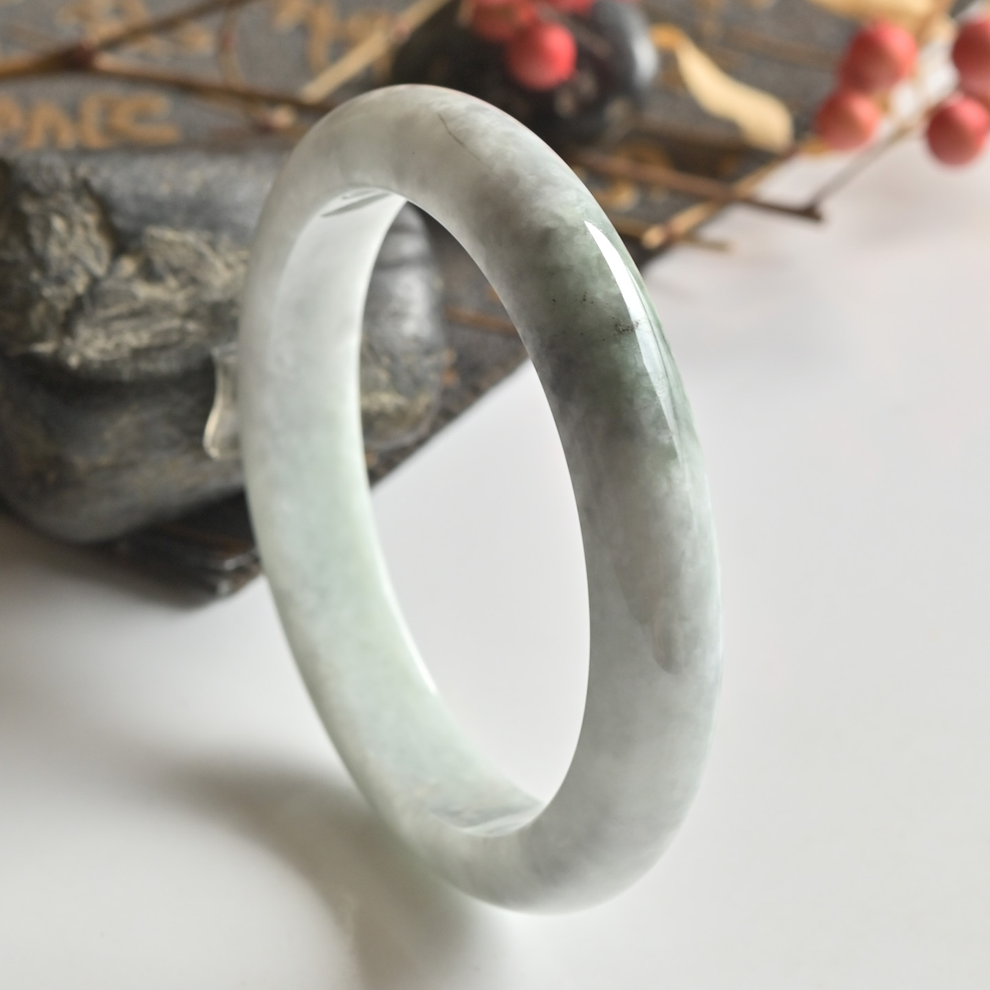 清仓天然A货翡翠手镯糯种特色乌鸡玉镯子女59缅甸玉手镯一物一图