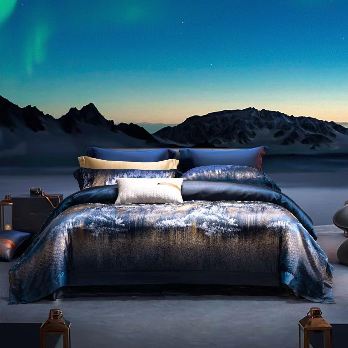 重磅真丝四件套桑蚕丝30姆米色织提花高级别墅丝绸长绒棉床上用品,床上用品,床品套件/四件套/多件套,淘宝优惠券,粉丝福利购,淘宝优惠卷