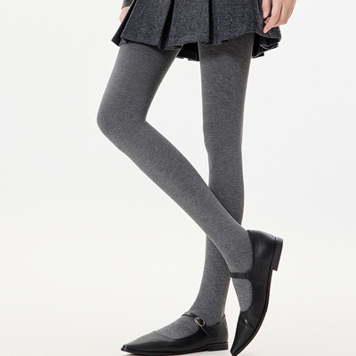 灰色格雷系打底裤女秋冬竖条