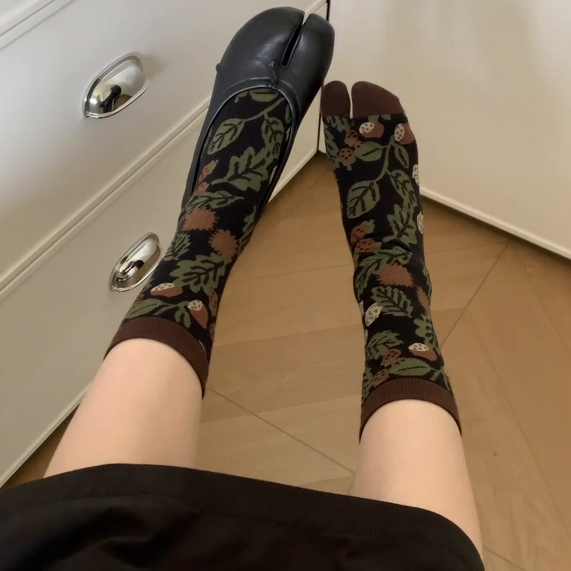 分趾袜中筒女春夏二指复古油画感