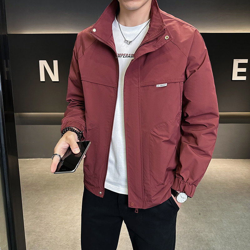 2026春装新款外套男士简约百搭立领夹克潮流帅气工装上衣休闲褂子