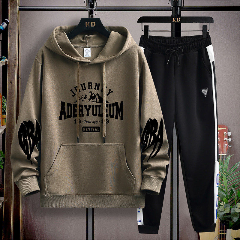男士连帽卫衣套装秋季青少年学生潮流宽松运动两件套12到15岁大童,男装,时尚套装,淘宝优惠券,粉丝福利购,淘宝优惠卷