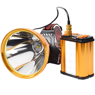 头灯强光充电led恒流分体超亮P90锂电夜钓鱼灯头戴式疝气探照矿灯