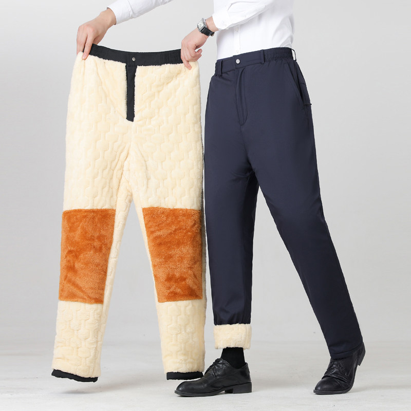 巨厚款加绒外穿棉裤男防风防水防寒裤零下40度高腰深档爸爸保暖裤