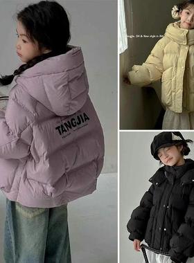 清仓瑭伽冬款男女儿童90白鸭绒连帽羽绒服中大童洋气面包服28062