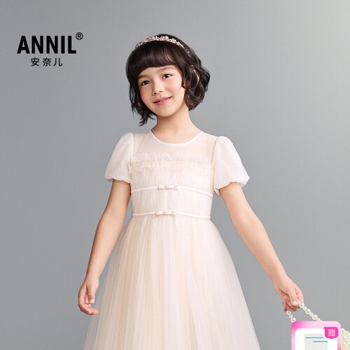 【商场同款】安奈儿童装女大童礼裙2026夏新款AG623174