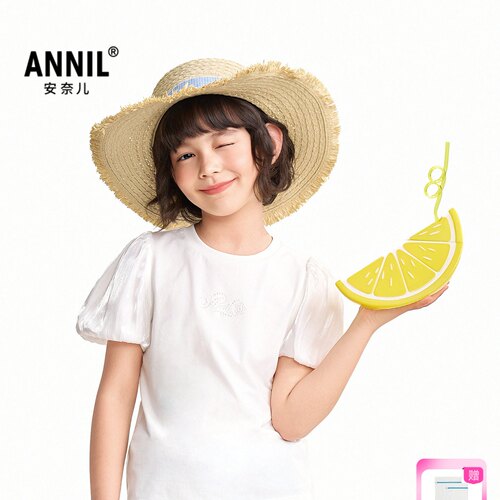 【商场同款】安奈儿童装女大童短袖上衣2026夏新款AG621239