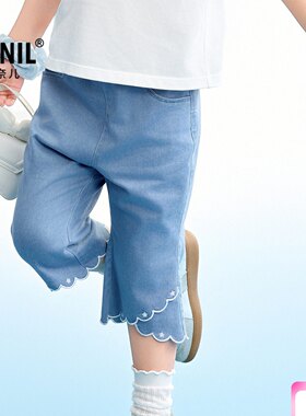 【商场同款】安奈儿童装女童牛仔七分裤2026夏新款XG626198