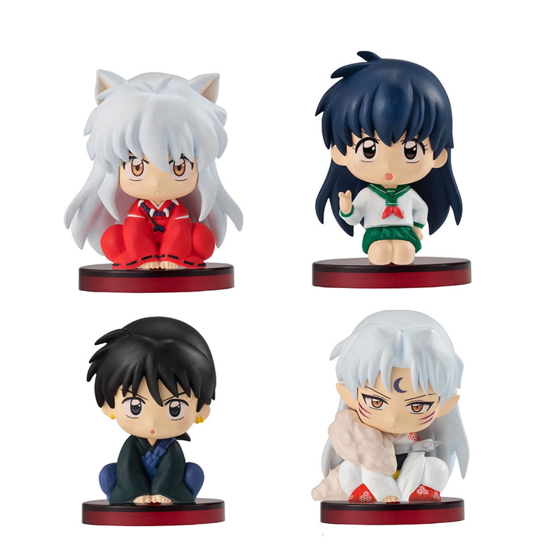 日版现货犬夜叉动漫万代坐姿扭蛋犬夜叉戈薇杀生丸弥勒公仔小手办